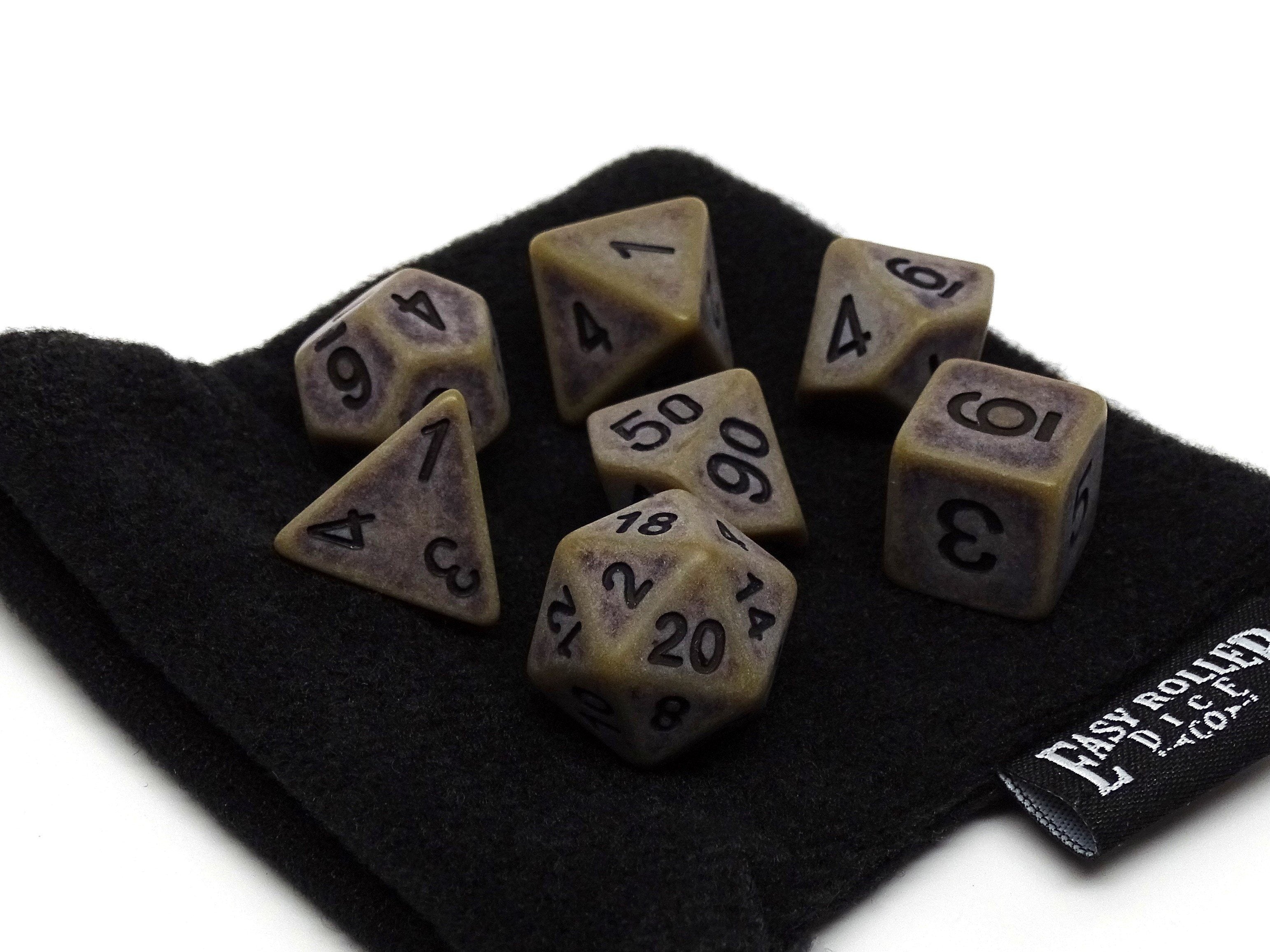 Ancient Ground Dice Collection - 7 Piece Set - Bards & Cards