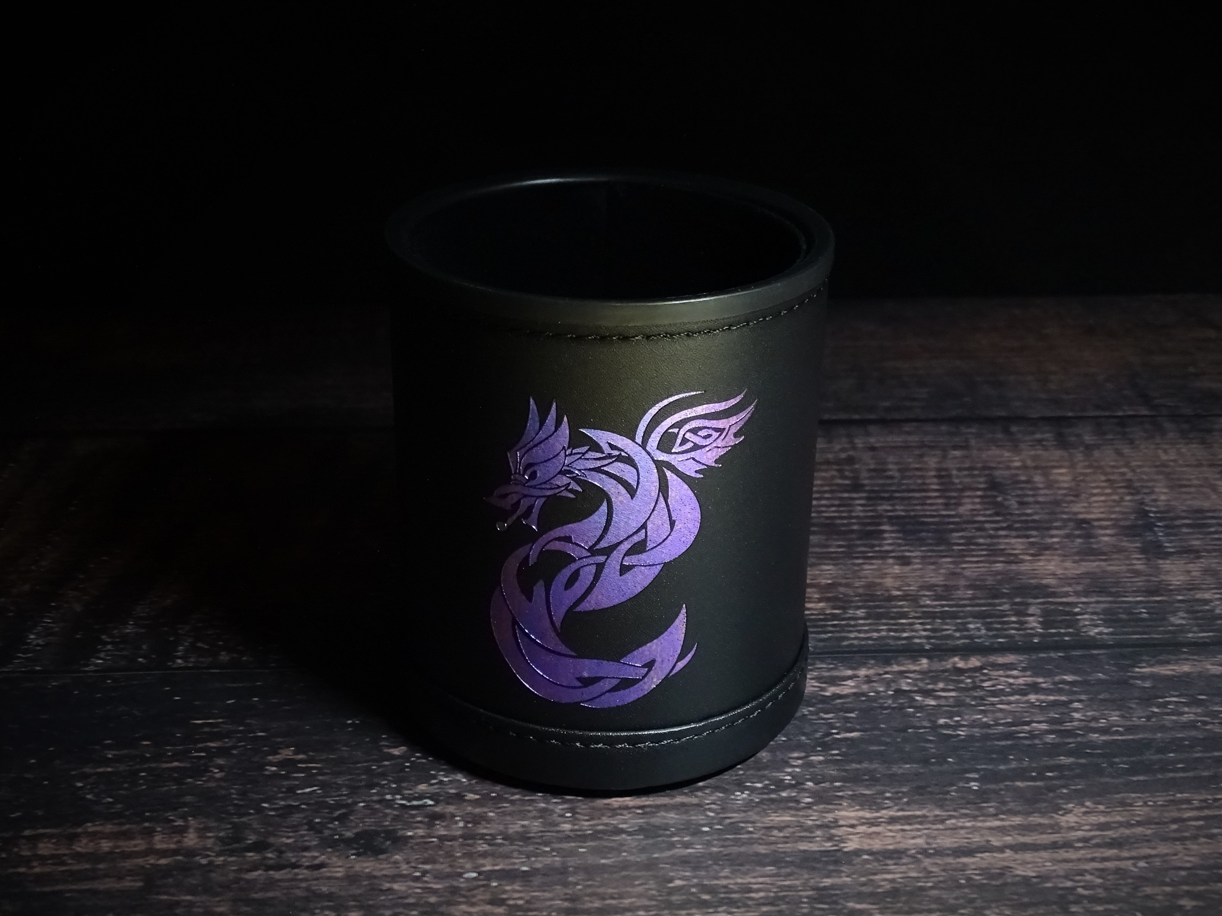 Color Shift Dice Cup - Celtic Knot Dragon - Bards & Cards