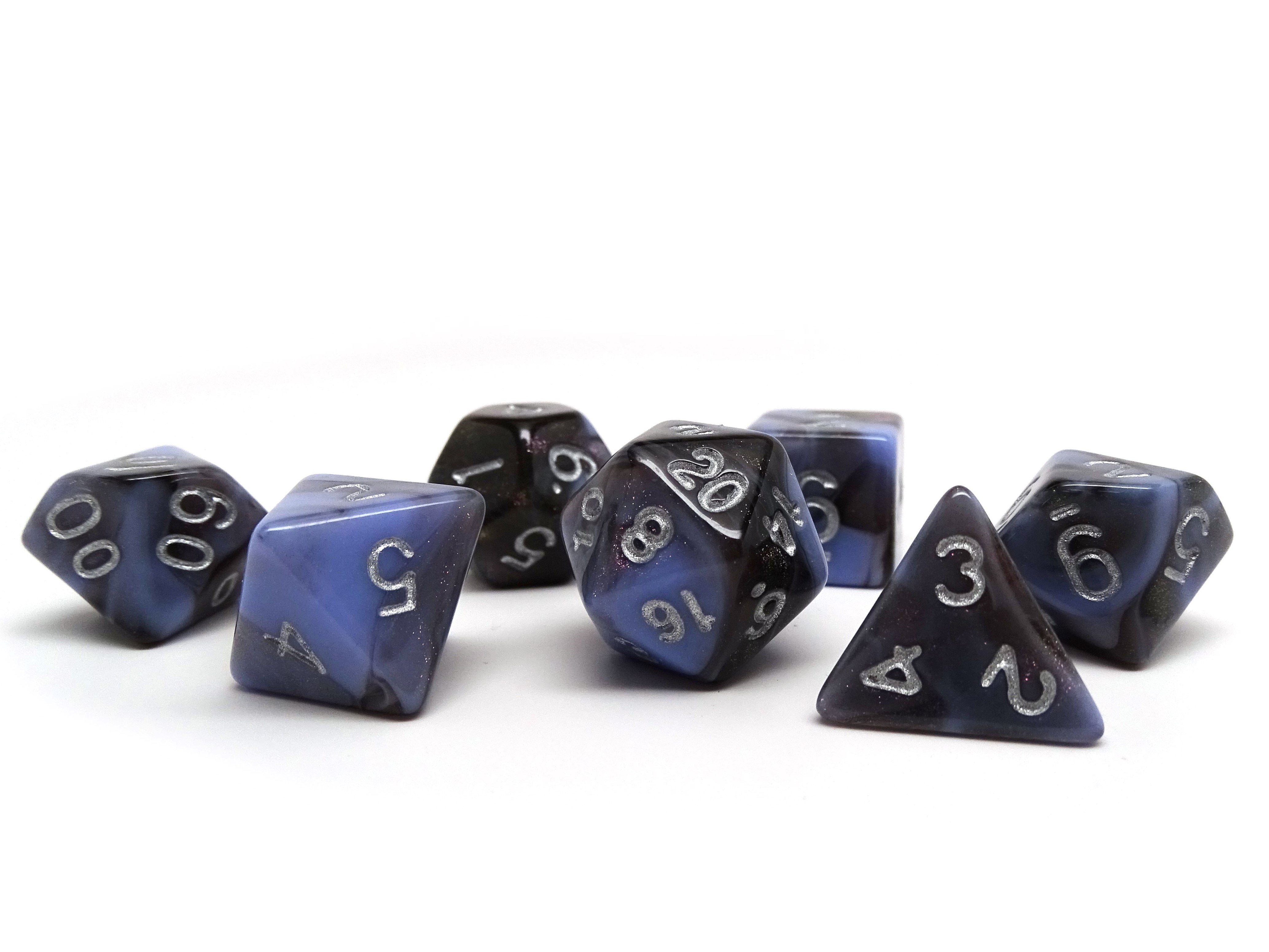 Midnight Purple and Black Marble - 7 Piece Set - Bards & Cards