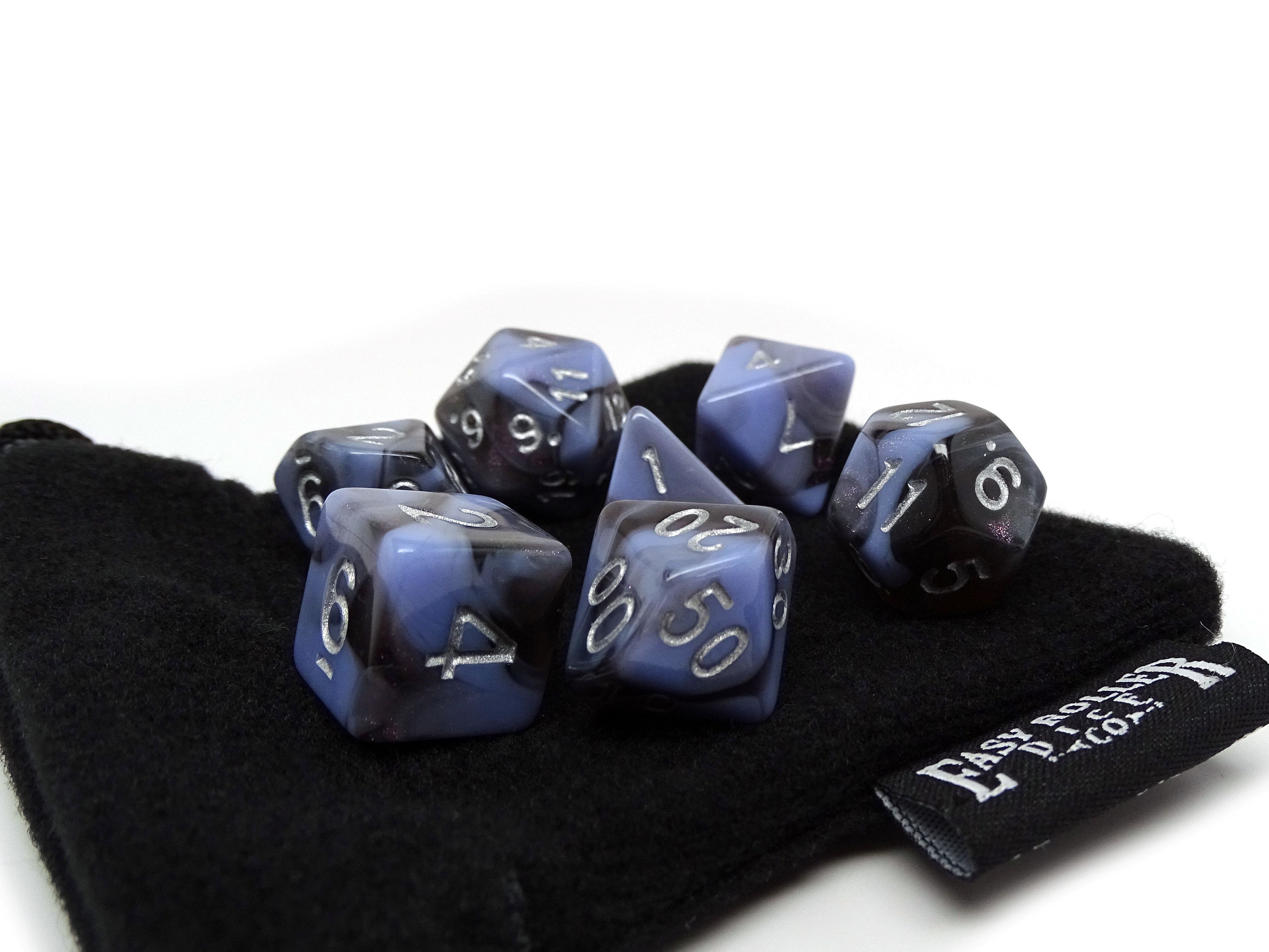 Midnight Purple and Black Marble - 7 Piece Set - Bards & Cards