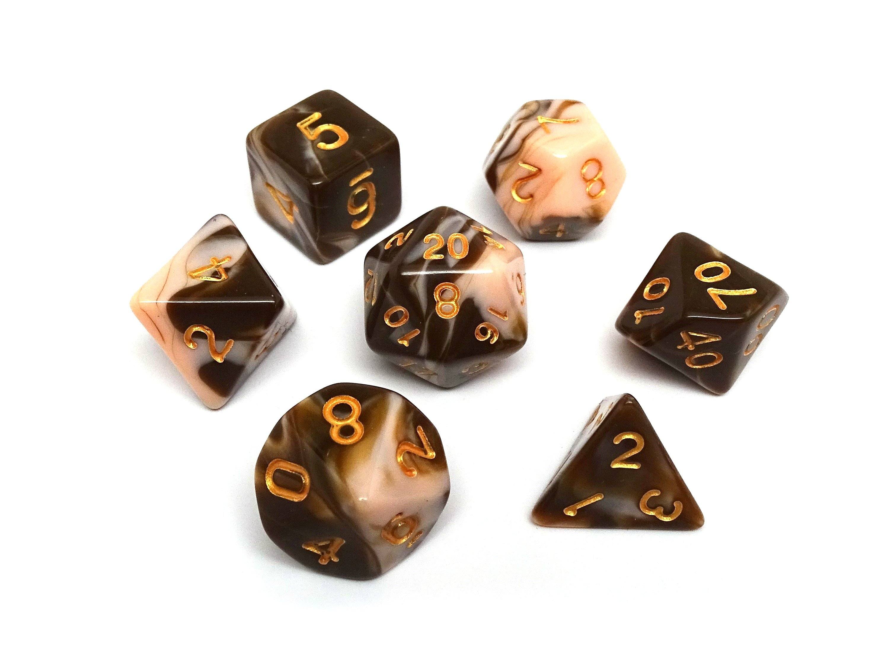 Dusty Rose and Brown Marble - 7 Piece Set - Bards & Cards