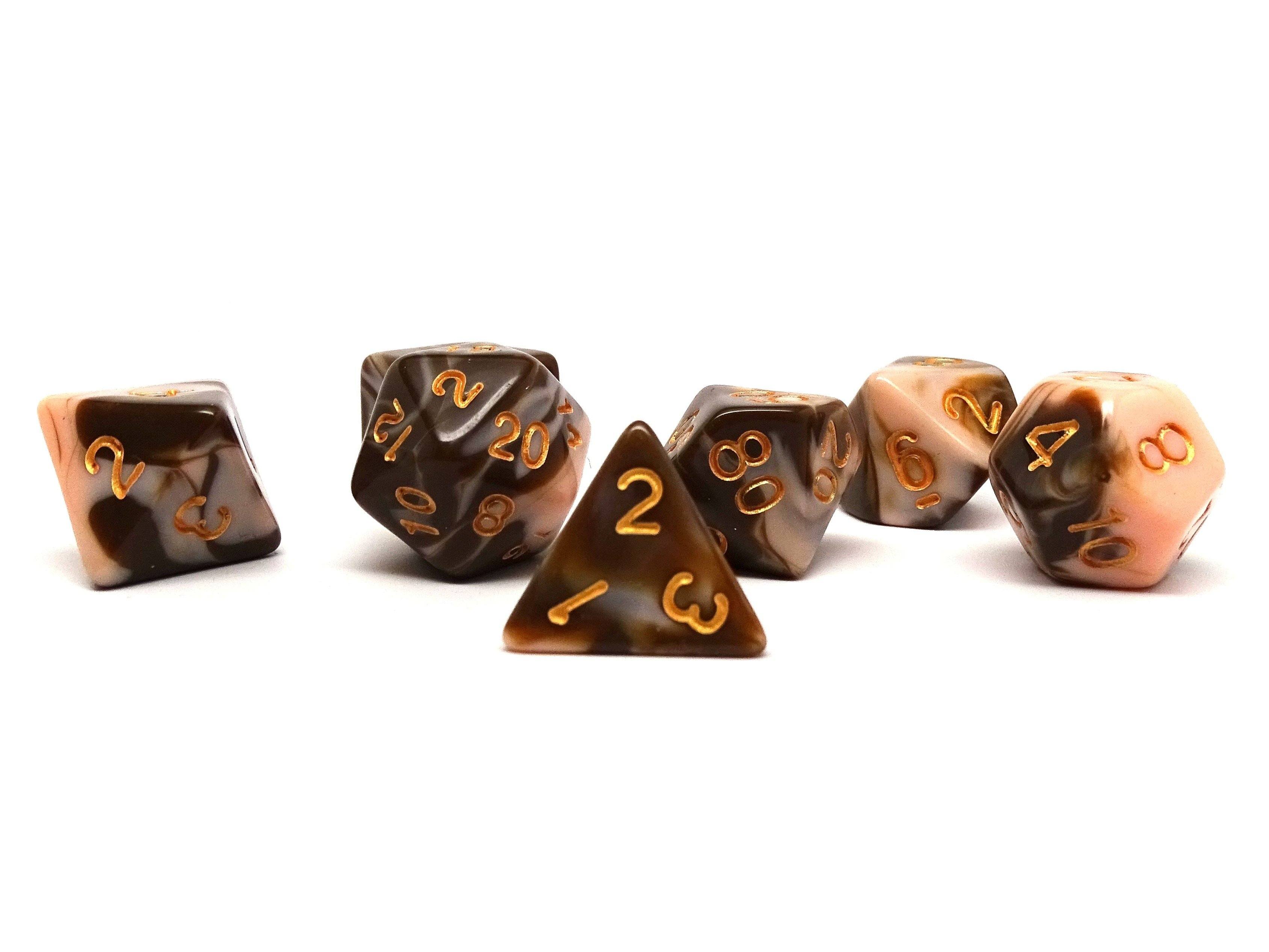 Dusty Rose and Brown Marble - 7 Piece Set - Bards & Cards