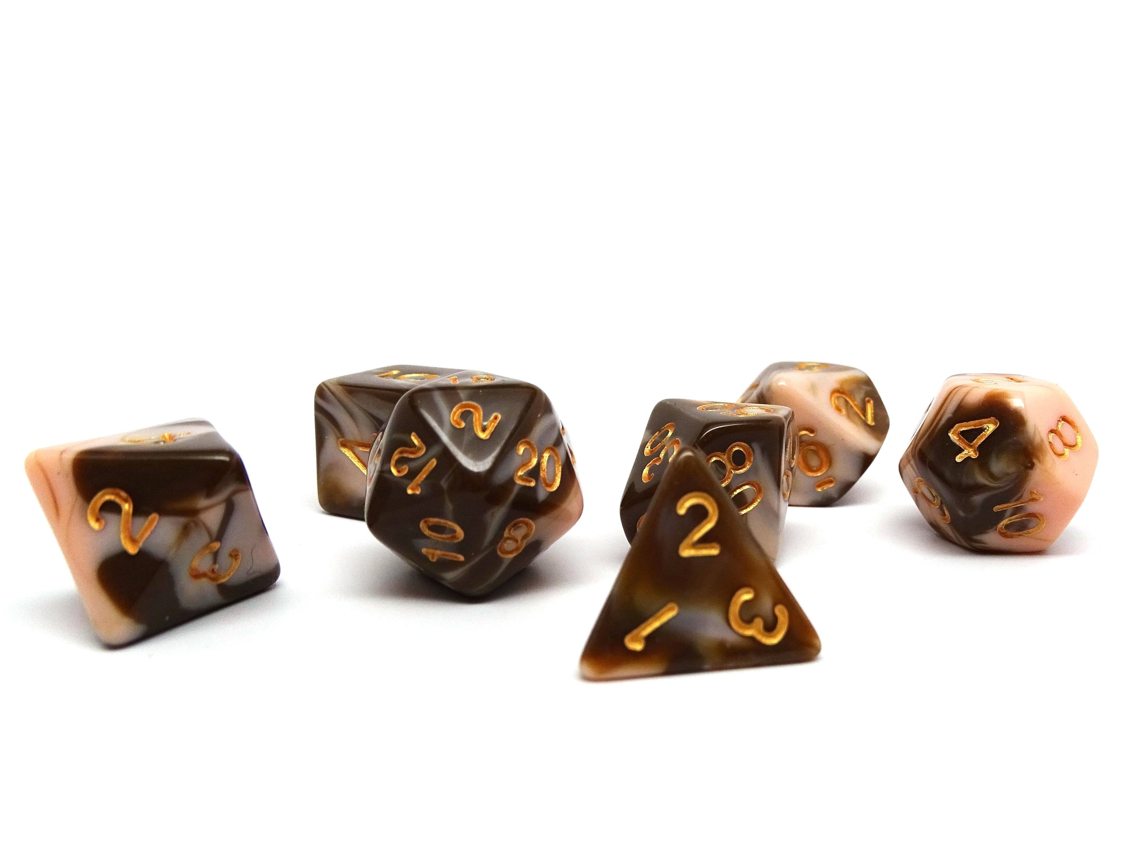 Dusty Rose and Brown Marble - 7 Piece Set - Bards & Cards