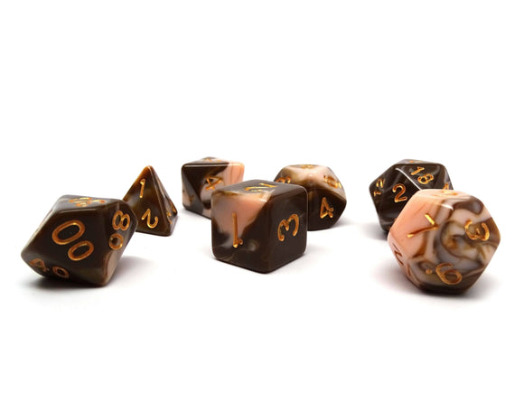 Dusty Rose and Brown Marble - 7 Piece Set - Bards & Cards
