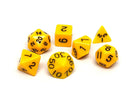 Yellow Opaque Dice - 7 Piece Set - Bards & Cards