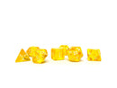 Yellow Translucent Dice - 7 Piece Set - Bards & Cards
