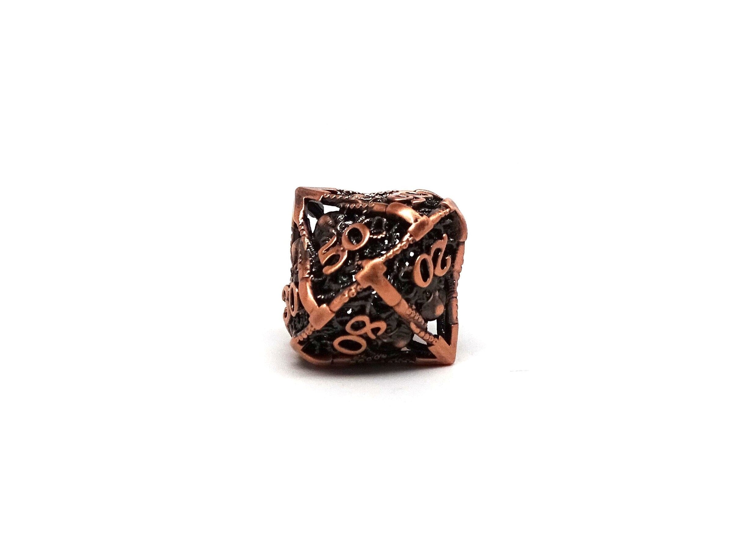 Hollow Metal Copper Cthulhu Dice Set - Bards & Cards