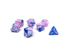 Pink and Blue Marble - 7 Piece Dice Collection - Bards & Cards