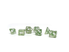 10mm Green Sparkle Mini Dice Set - Bards & Cards