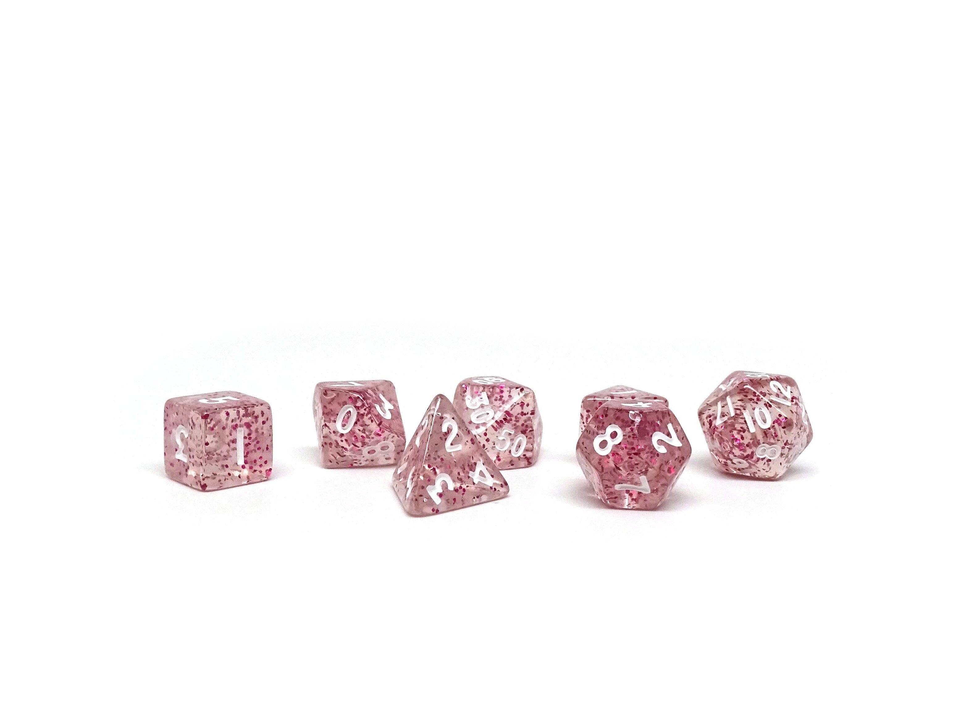 10mm Pink Sparkle Mini Dice Set - Bards & Cards