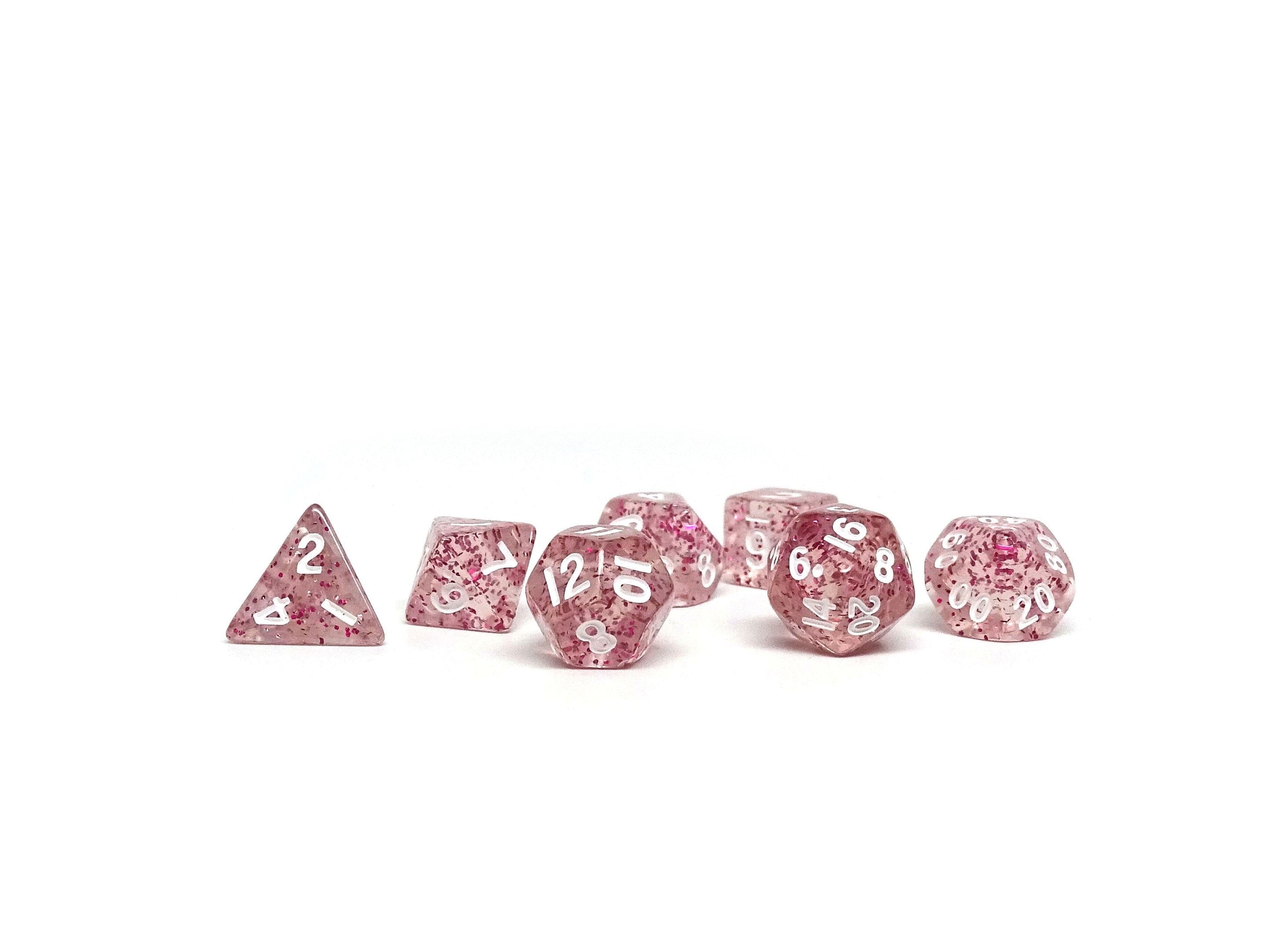 10mm Pink Sparkle Mini Dice Set - Bards & Cards