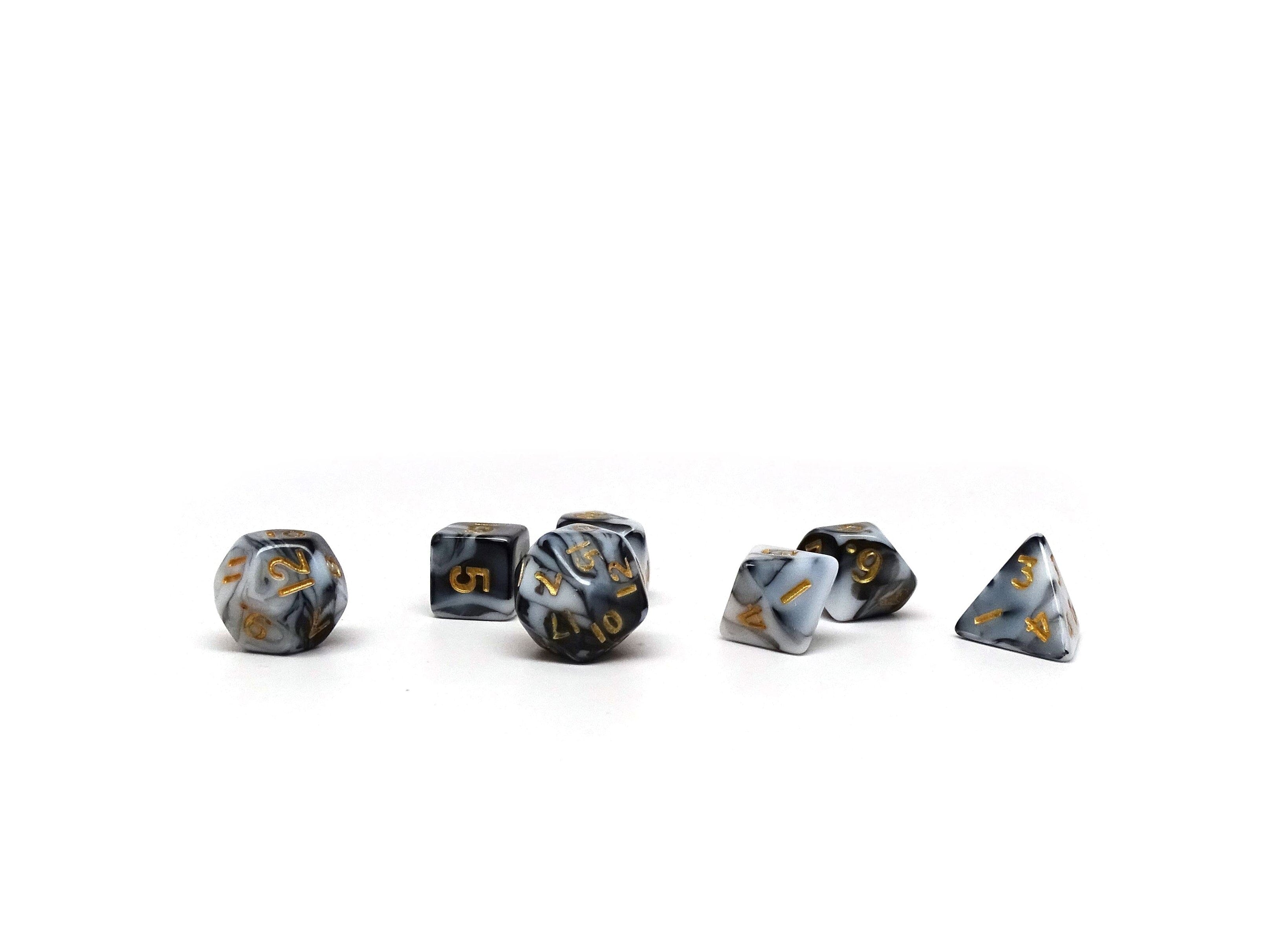 10mm Marbled Mini Dice Set - Bards & Cards