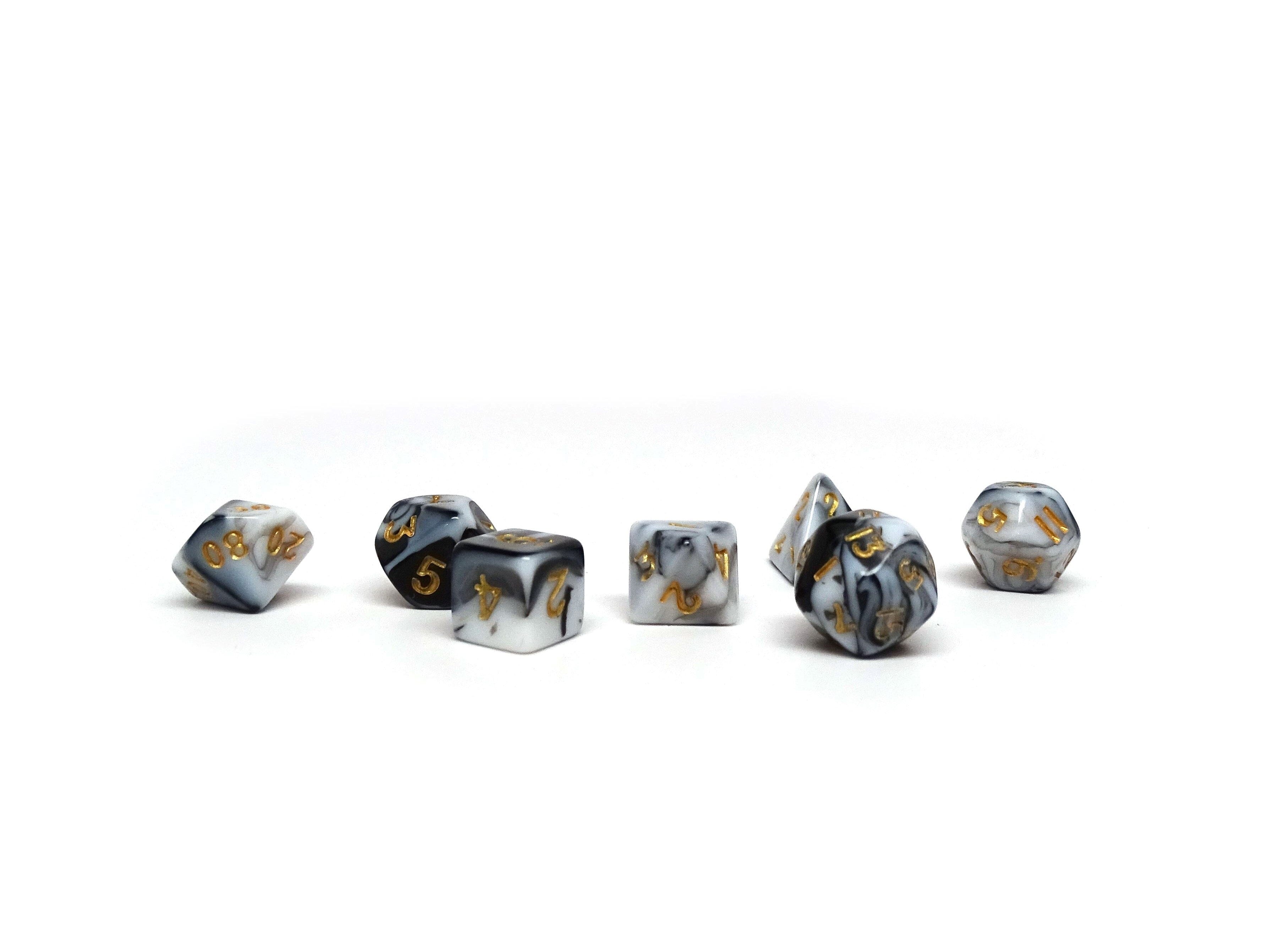 10mm Marbled Mini Dice Set - Bards & Cards