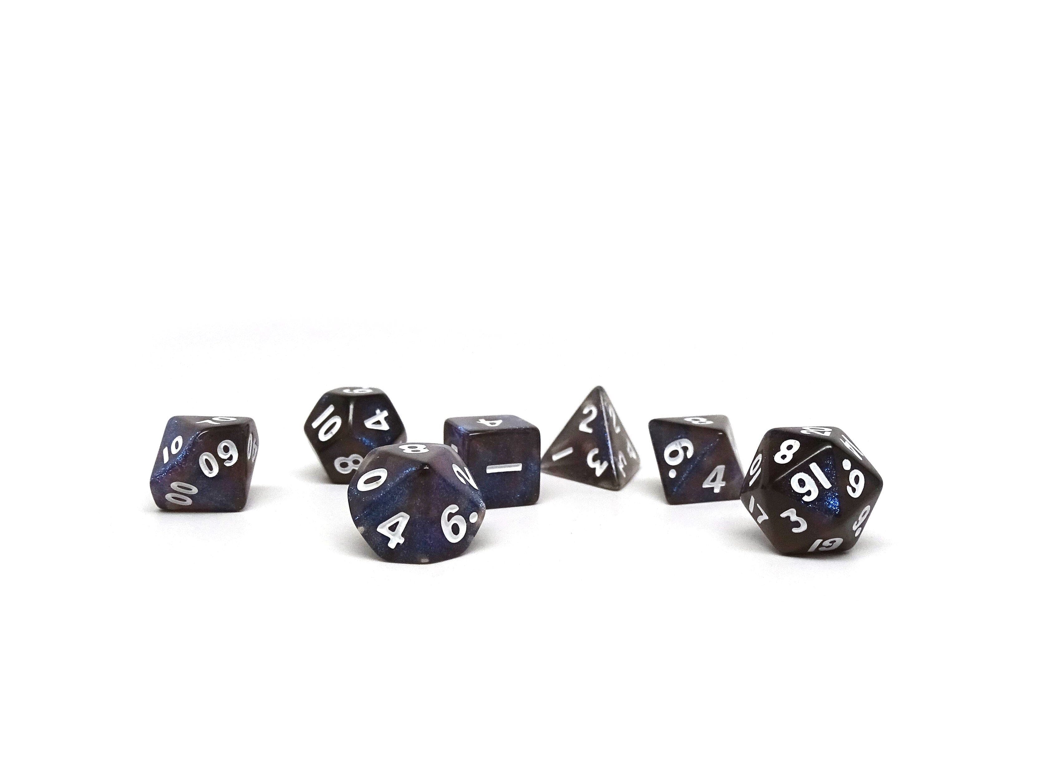 10mm Blue Dust Mini Dice Set - Bards & Cards