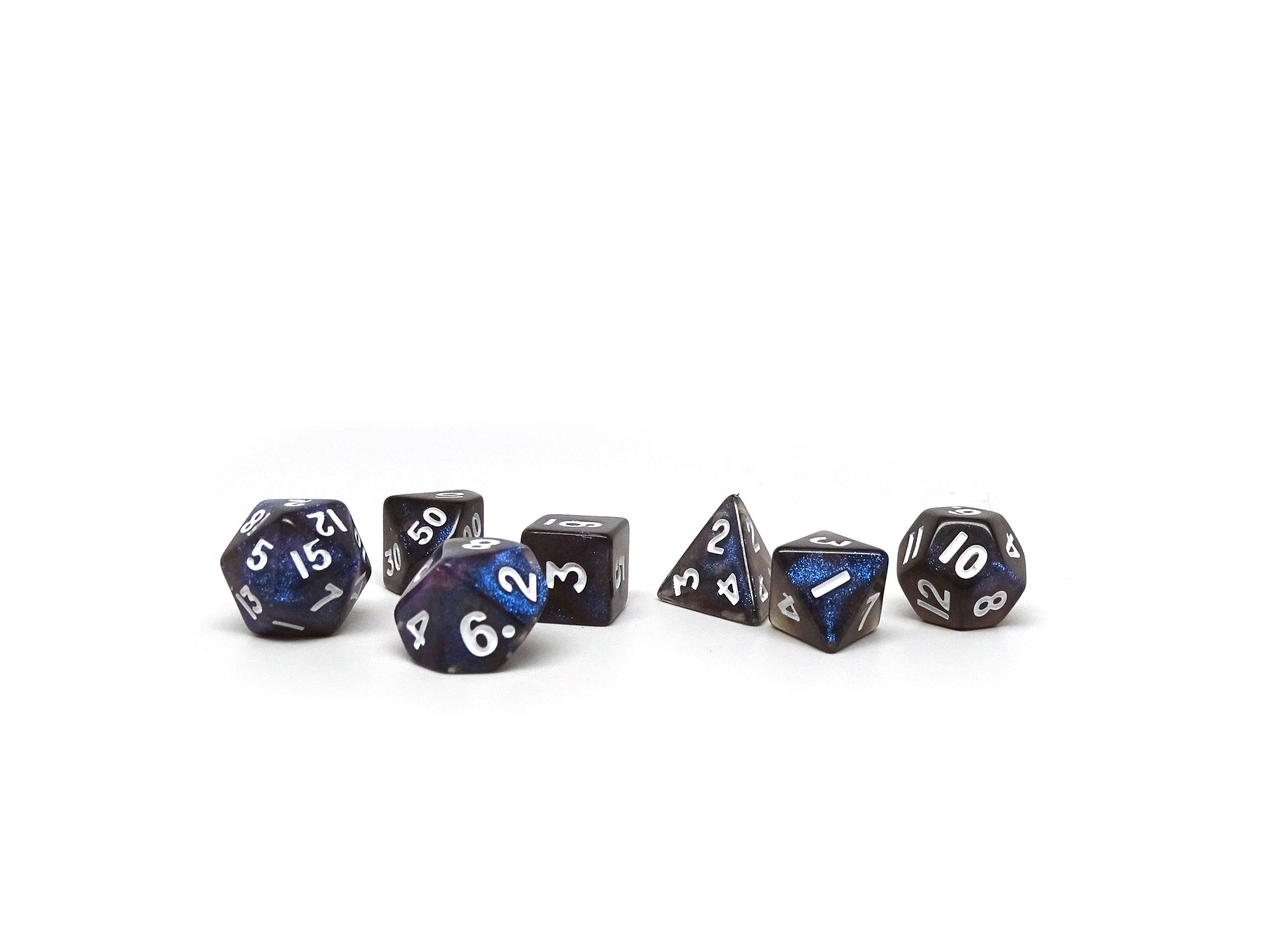 10mm Blue Dust Mini Dice Set - Bards & Cards