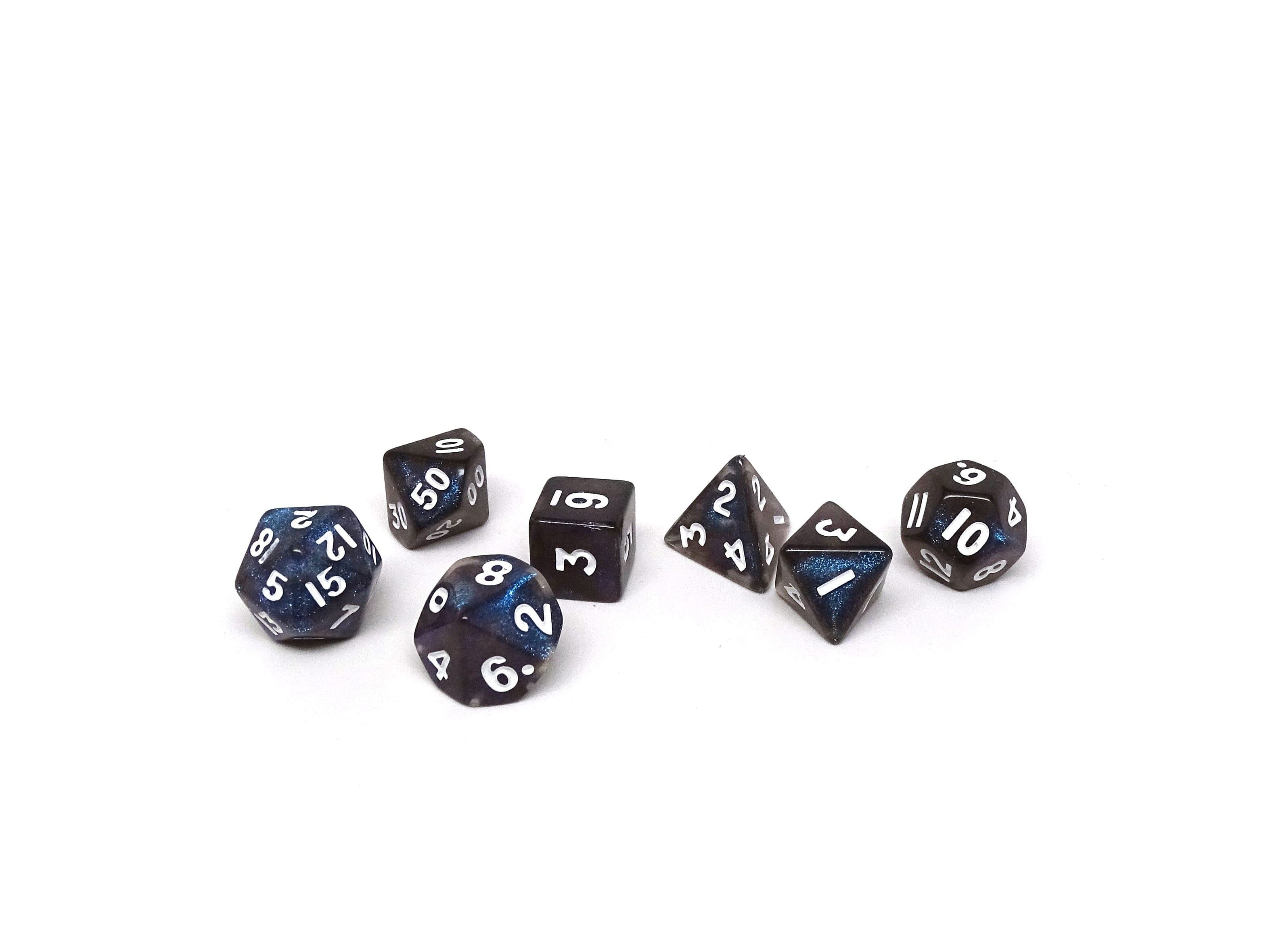 10mm Blue Dust Mini Dice Set - Bards & Cards