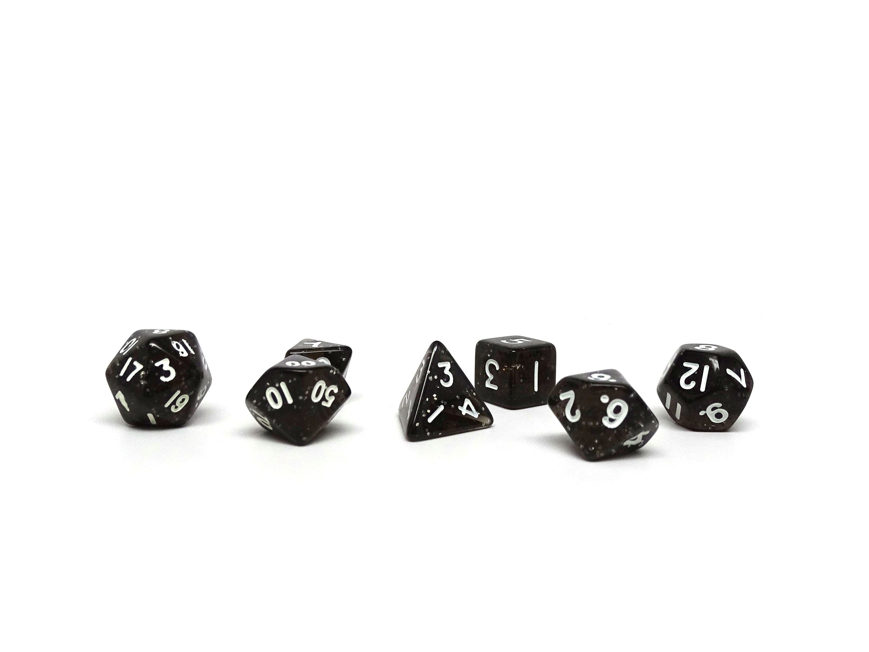 10mm Dark Sparkle Mini Dice Set - Bards & Cards