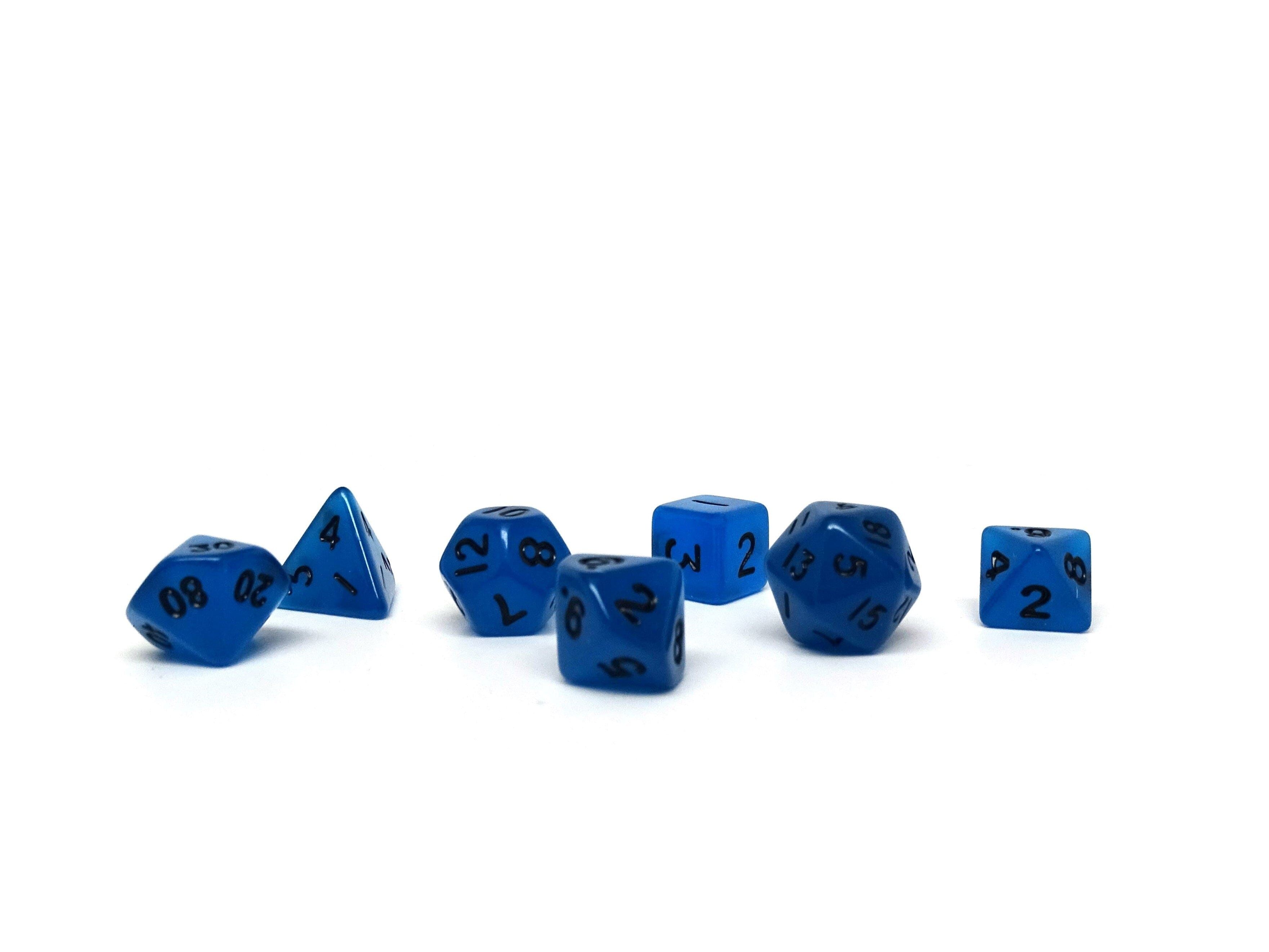 10mm Deep Blue Mini Dice Set - Bards & Cards