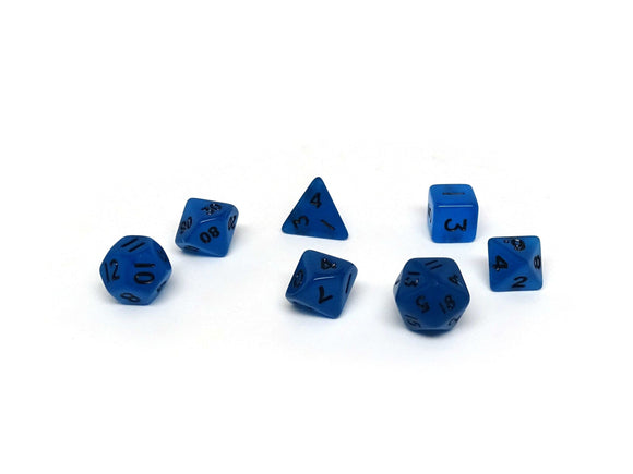 10mm Deep Blue Mini Dice Set - Bards & Cards
