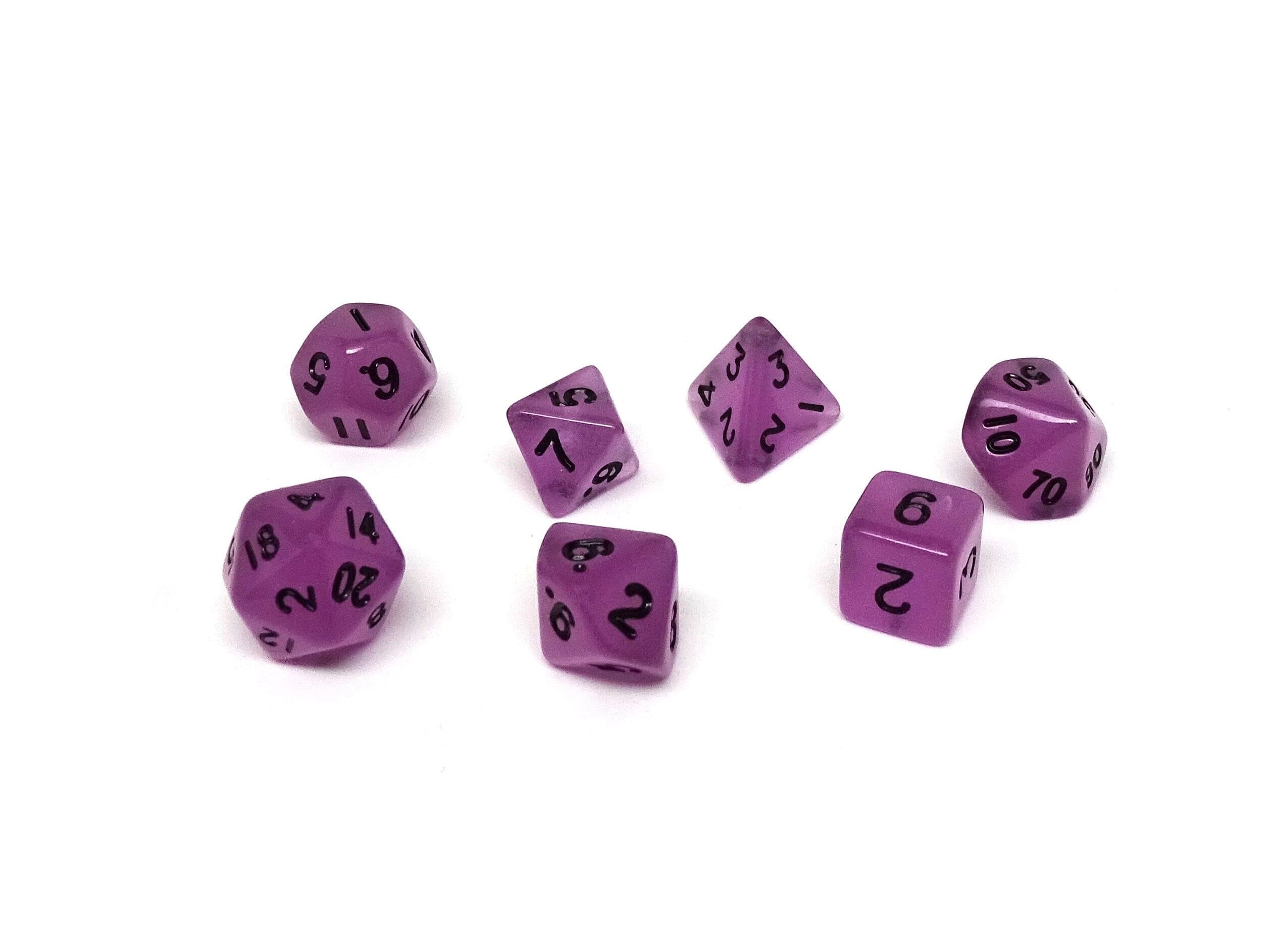 10mm Poison Purple Mini Dice Set - Bards & Cards