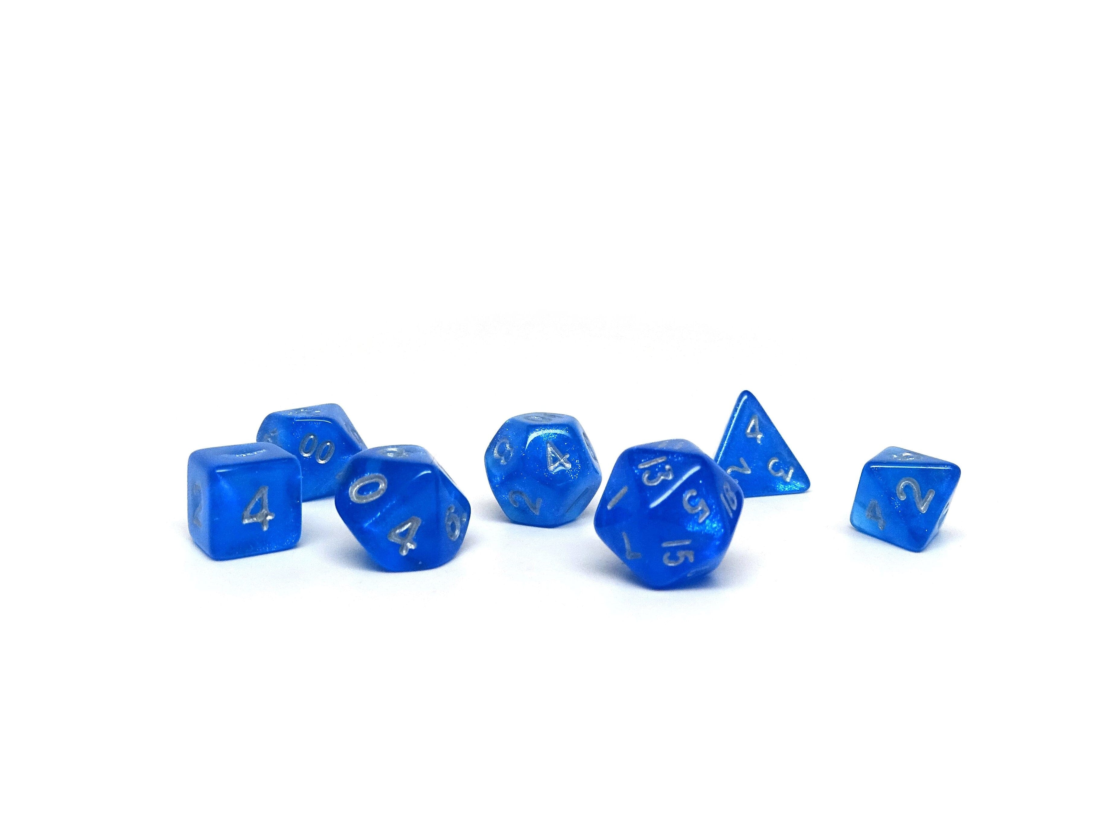 10mm Ocean Blue Mini Dice Set - Bards & Cards