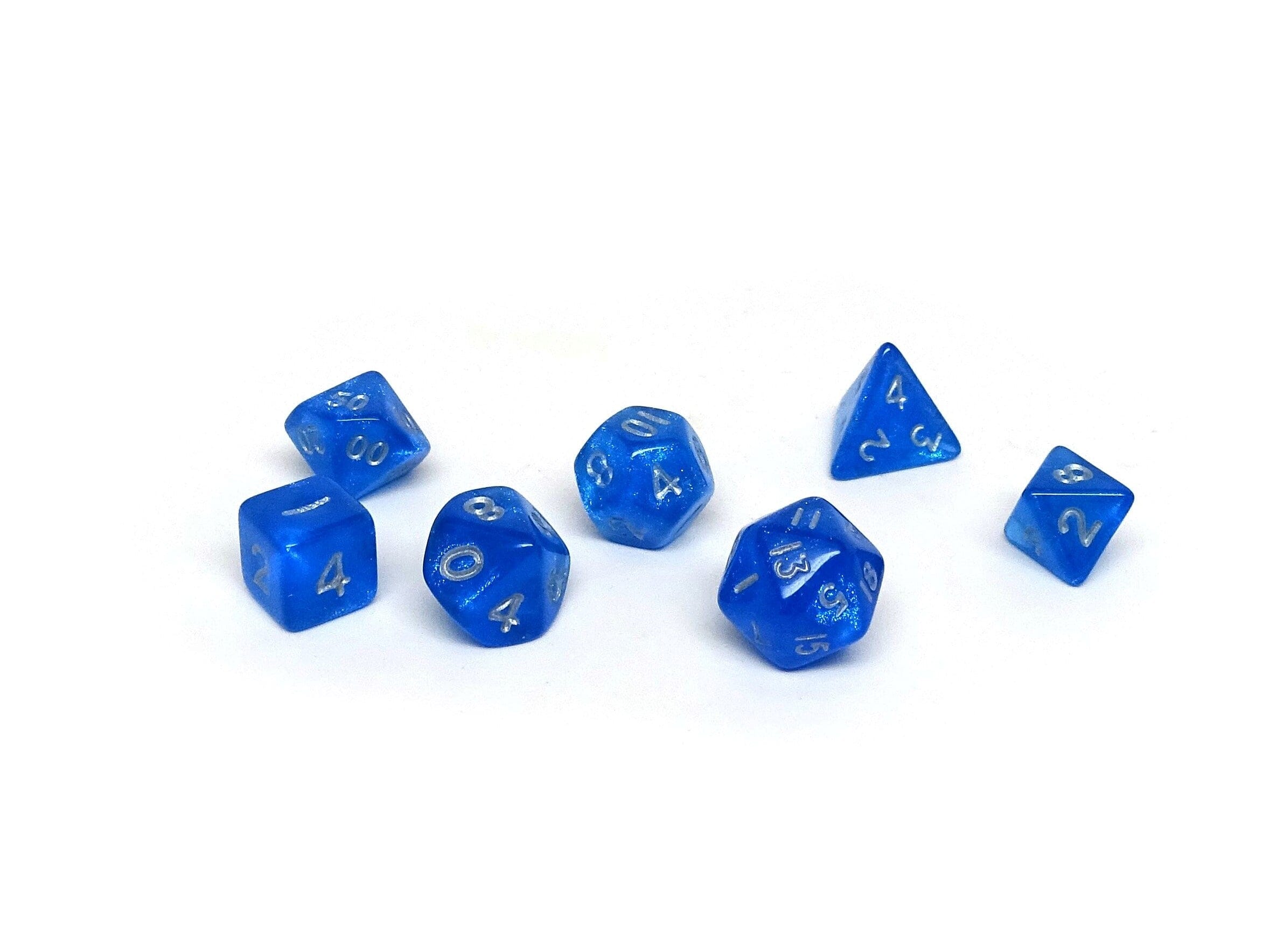 10mm Ocean Blue Mini Dice Set - Bards & Cards