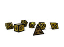 Heroic Dice of Metallic Luster -  Yellow with Black Font - Bards & Cards