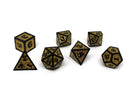 Heroic Dice of Metallic Luster -  Yellow with Black Font - Bards & Cards