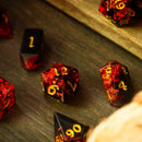 Dark Blood Handmade Resin DND Dice Set - Bards & Cards