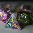 Dark Nox Forge Fire Glass DND Dice Set - Bards & Cards