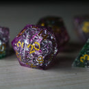 Dark Nox Forge Fire Glass DND Dice Set - Bards & Cards