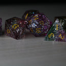 Dark Nox Forge Fire Glass DND Dice Set - Bards & Cards