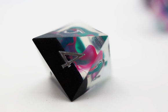 Sharp Edge Resin RPG Dice Set - Daytona - Bards & Cards