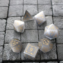 Dragon Shield Gray Cats Eye Gemstone DND Dice Set - Bards & Cards