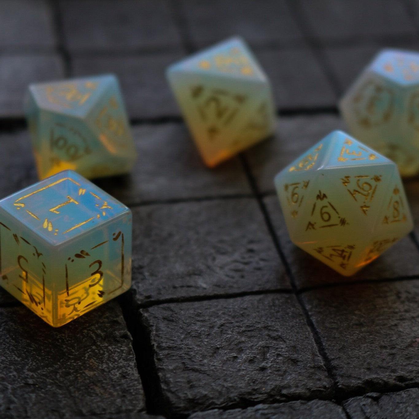 Dragon Shield Opalite Gemstone DND Dice Set - 0