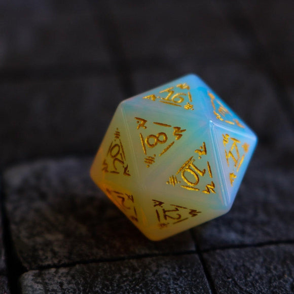Dragon Shield Opalite Gemstone DND Dice Set - Bards & Cards