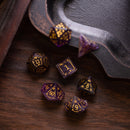 Dragon Shield Purple Amethyst Gemstone DND Dice Set - Bards & Cards