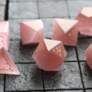 Dragon Shield Watermelon Cats Eye Stone Gemstone DND Dice Set - Bards & Cards