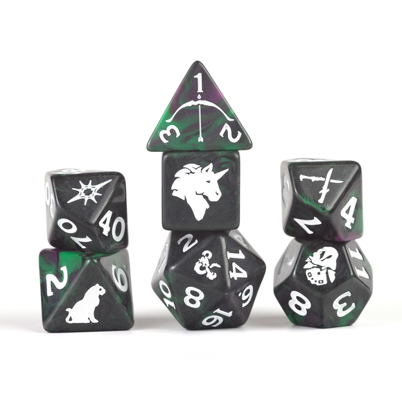 D&D Adventure Dice Set - Legend of Drizzt Edition | 16pc Collection - Bards & Cards