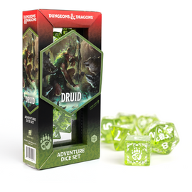 D&D Adventure Dice Set - Druid Edition | Green 15pc Collection - Bards & Cards