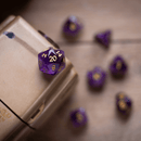 Dwarf Cut Purple Amethyst Gemstone Premium DND Dice Set - Bards & Cards