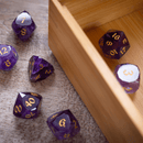 Dwarf Cut Purple Amethyst Gemstone Premium DND Dice Set - Bards & Cards