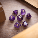 Dwarf Cut Purple Amethyst Gemstone Premium DND Dice Set - Bards & Cards