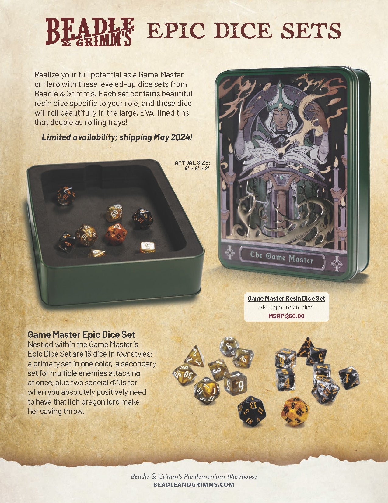 Epic Character Class Dice Set: The Game Master - Bards & Cards