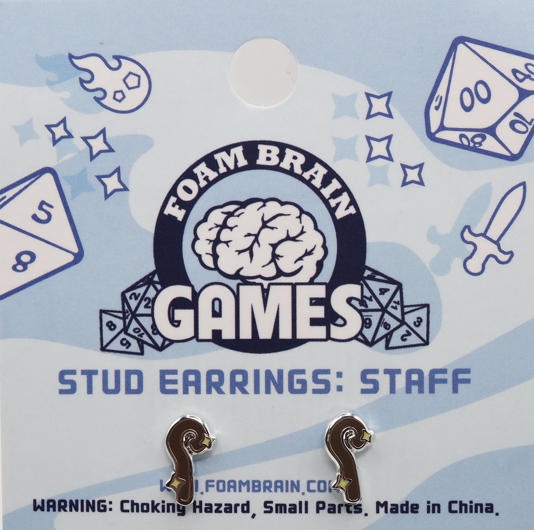 Foam Brain Games Decorative Stud Earrings - Bards & Cards