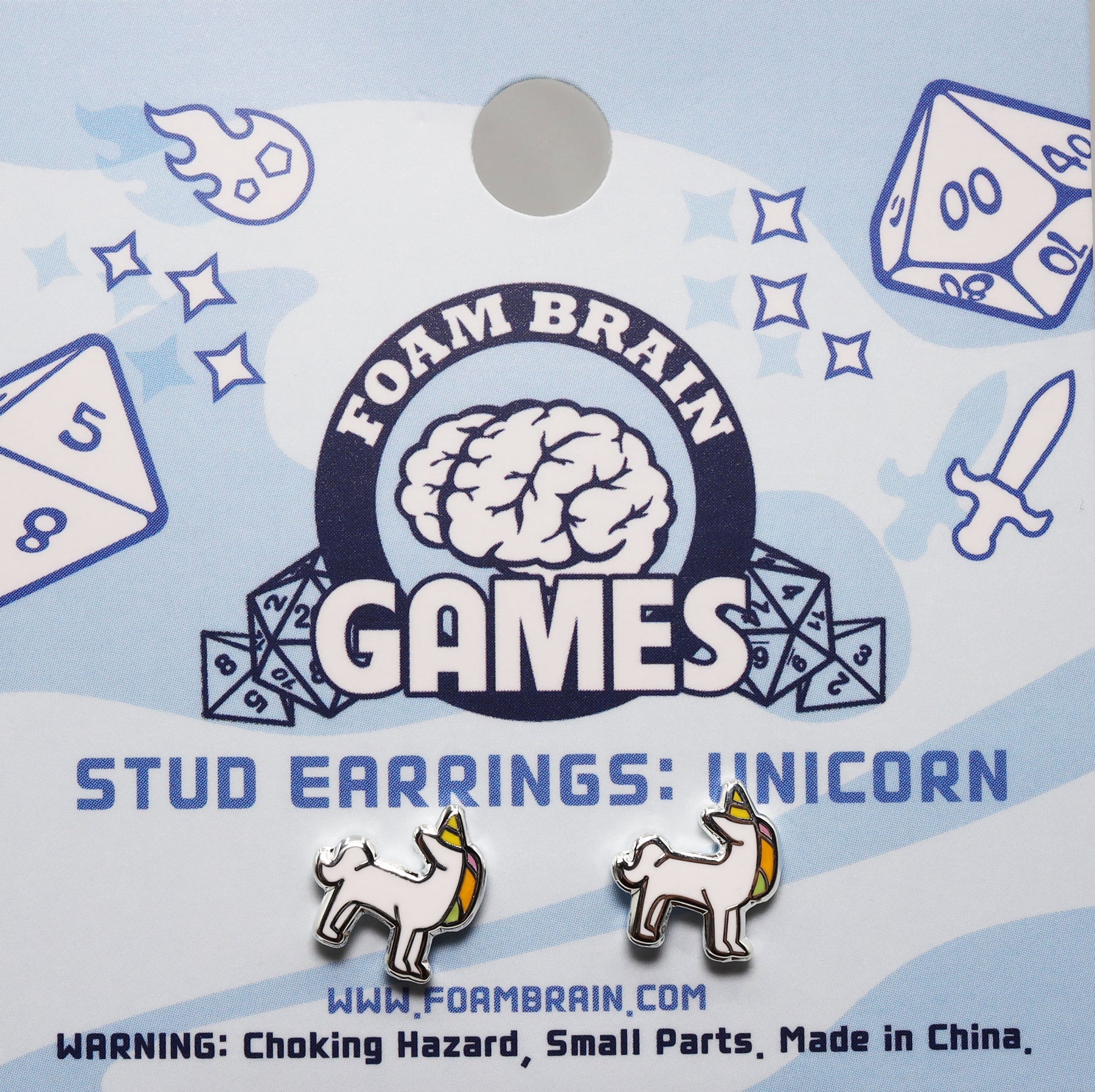 Foam Brain Games Decorative Stud Earrings - Bards & Cards