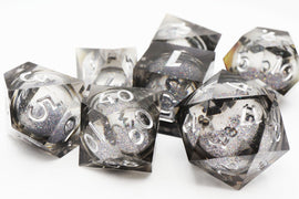 Sharp-Edged Liquid Core RPG Dice Set - Bards & Cards