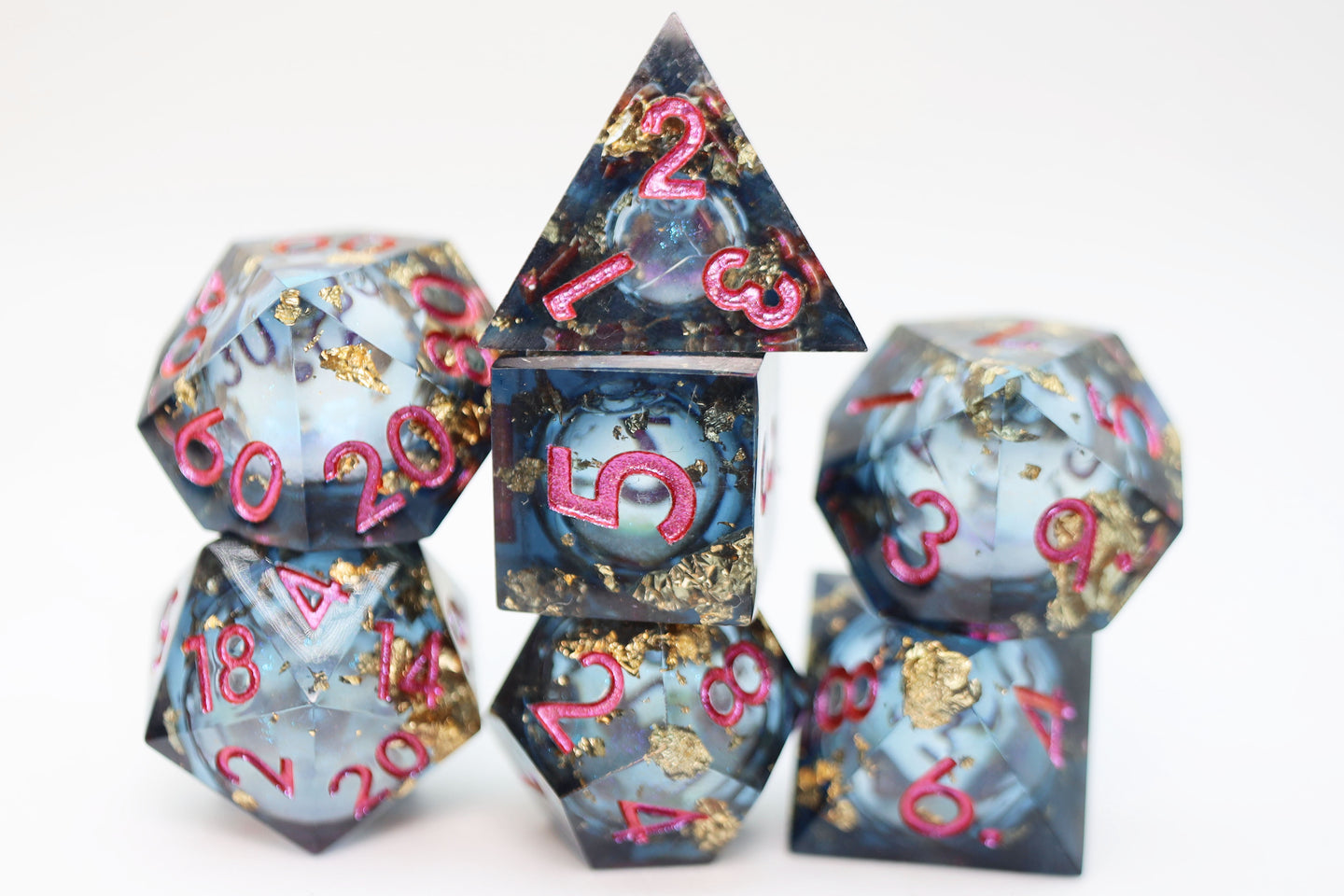 Sharp-Edged Liquid Core RPG Dice Set