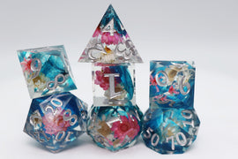 Sharp Edge Resin RPG Dice Set - Wildflower Bouquet - Bards & Cards