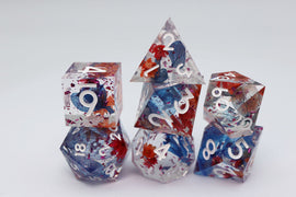 Sharp Edge Resin RPG Dice Set - Blooming Tempest - Bards & Cards